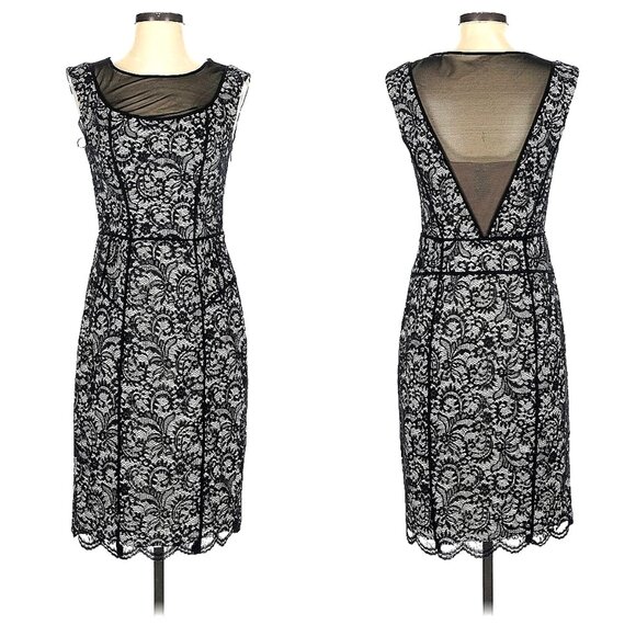 Vera Wang Black & Ivory Cocktail Dress - Picture 1 of 5